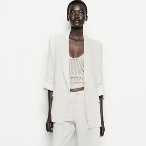 Zara Open Front Relaxed Fit Blazer